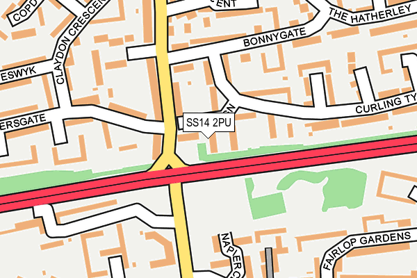 SS14 2PU map - OS OpenMap – Local (Ordnance Survey)