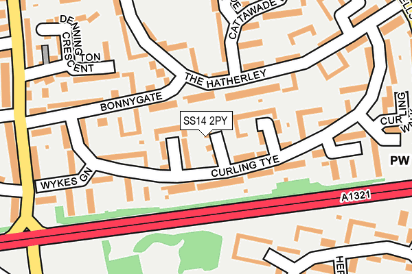 SS14 2PY map - OS OpenMap – Local (Ordnance Survey)