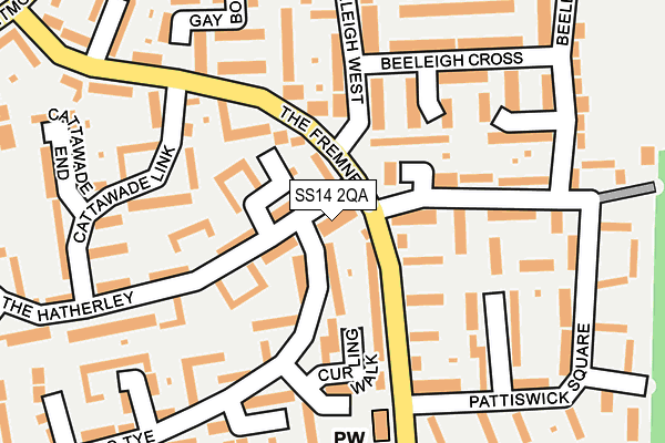 SS14 2QA map - OS OpenMap – Local (Ordnance Survey)