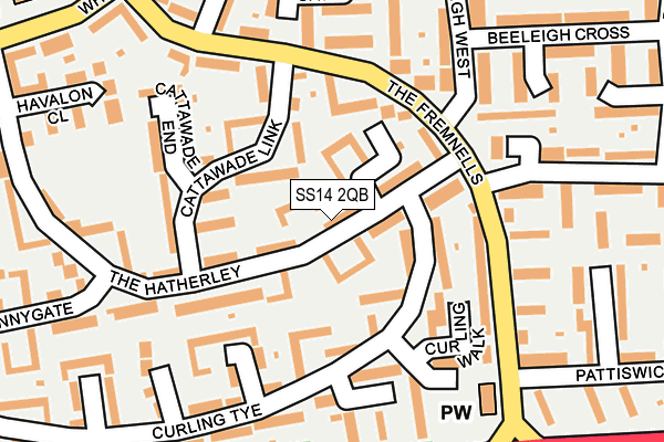 SS14 2QB map - OS OpenMap – Local (Ordnance Survey)