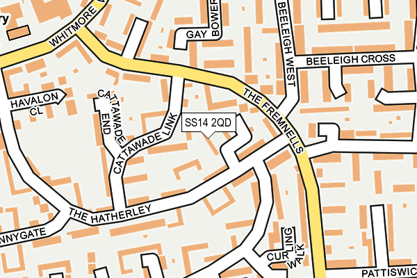 SS14 2QD map - OS OpenMap – Local (Ordnance Survey)