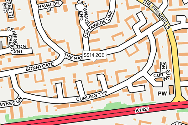 SS14 2QE map - OS OpenMap – Local (Ordnance Survey)