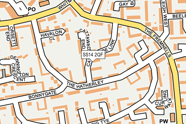 SS14 2QF map - OS OpenMap – Local (Ordnance Survey)
