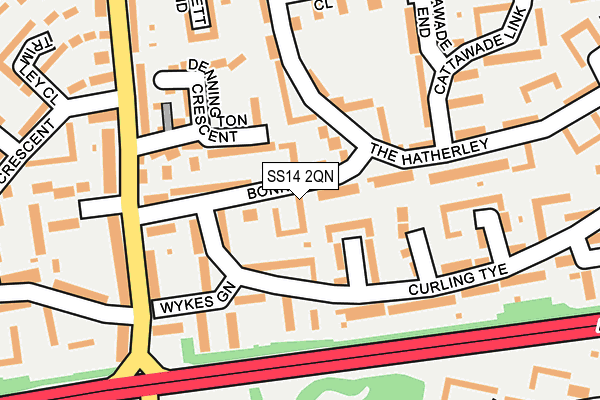 SS14 2QN map - OS OpenMap – Local (Ordnance Survey)