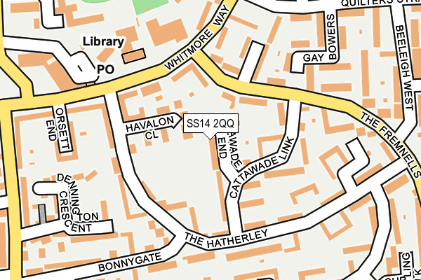 SS14 2QQ map - OS OpenMap – Local (Ordnance Survey)