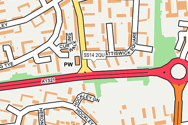 SS14 2QU map - OS OpenMap – Local (Ordnance Survey)