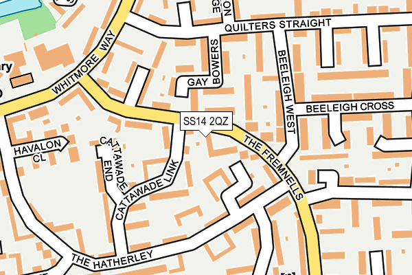 SS14 2QZ map - OS OpenMap – Local (Ordnance Survey)