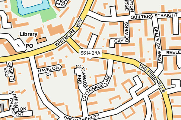 SS14 2RA map - OS OpenMap – Local (Ordnance Survey)