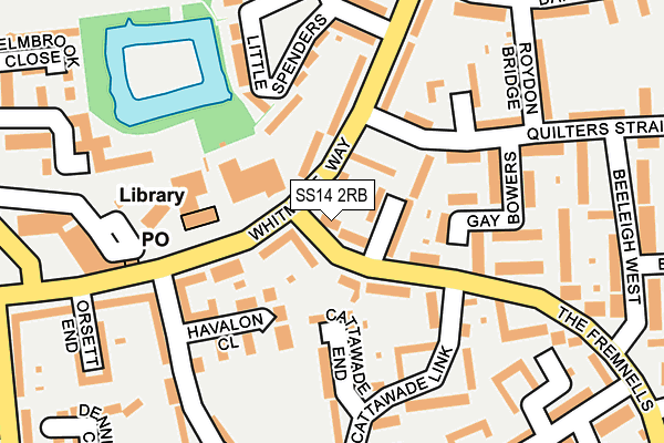 SS14 2RB map - OS OpenMap – Local (Ordnance Survey)