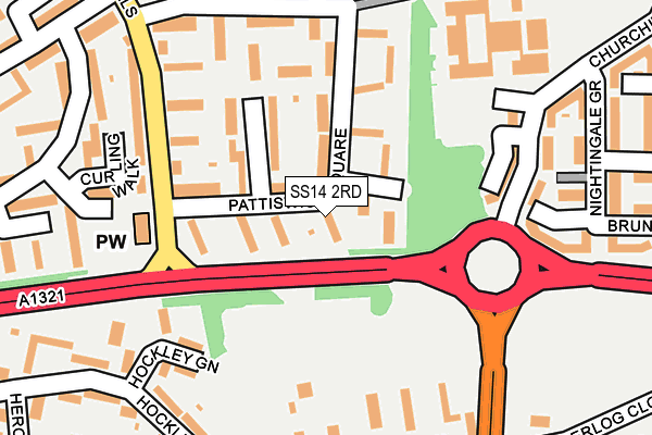 SS14 2RD map - OS OpenMap – Local (Ordnance Survey)