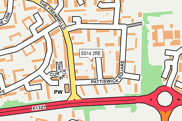 SS14 2RE map - OS OpenMap – Local (Ordnance Survey)