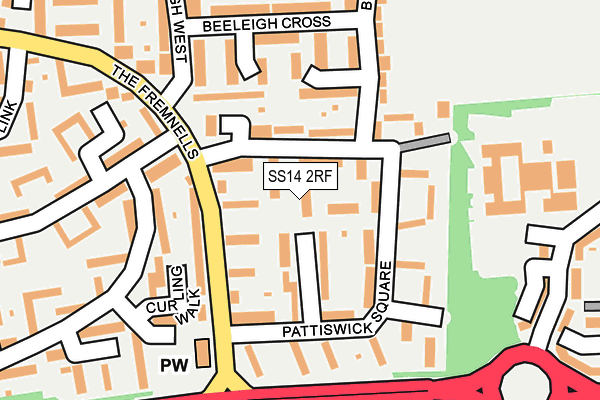SS14 2RF map - OS OpenMap – Local (Ordnance Survey)