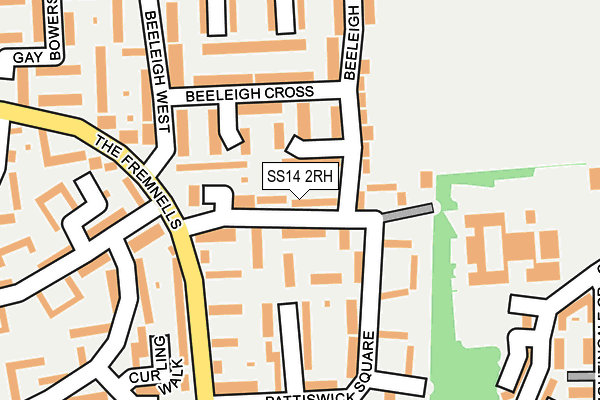 SS14 2RH map - OS OpenMap – Local (Ordnance Survey)