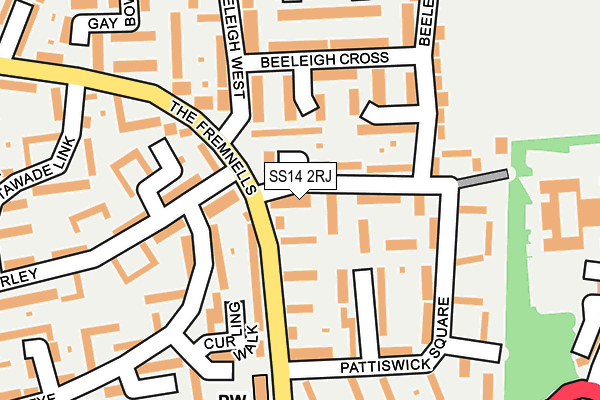 SS14 2RJ map - OS OpenMap – Local (Ordnance Survey)