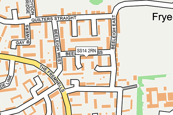 SS14 2RN map - OS OpenMap – Local (Ordnance Survey)