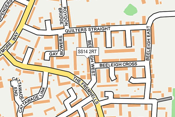 SS14 2RT map - OS OpenMap – Local (Ordnance Survey)