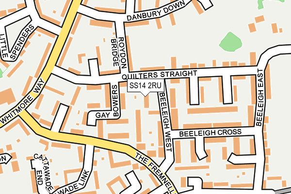 SS14 2RU map - OS OpenMap – Local (Ordnance Survey)