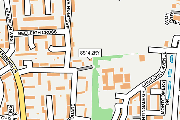 SS14 2RY map - OS OpenMap – Local (Ordnance Survey)