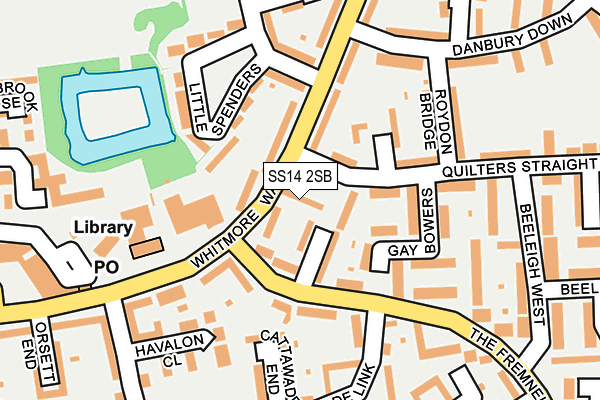 SS14 2SB map - OS OpenMap – Local (Ordnance Survey)