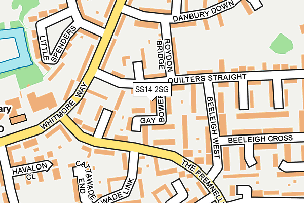 SS14 2SG map - OS OpenMap – Local (Ordnance Survey)