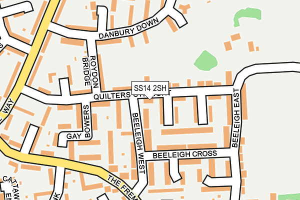 SS14 2SH map - OS OpenMap – Local (Ordnance Survey)