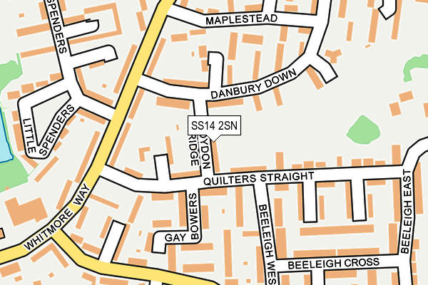 SS14 2SN map - OS OpenMap – Local (Ordnance Survey)