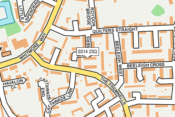 SS14 2SQ map - OS OpenMap – Local (Ordnance Survey)