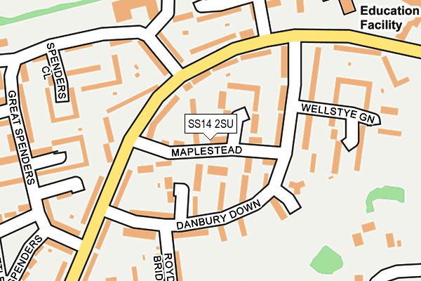 SS14 2SU map - OS OpenMap – Local (Ordnance Survey)