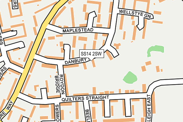 SS14 2SW map - OS OpenMap – Local (Ordnance Survey)