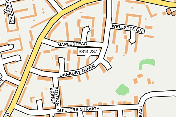 SS14 2SZ map - OS OpenMap – Local (Ordnance Survey)