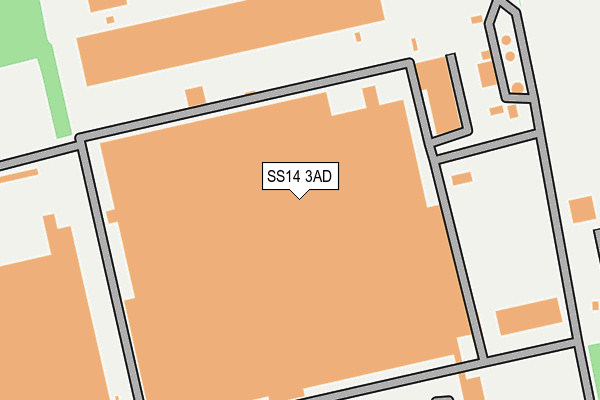 SS14 3AD map - OS OpenMap – Local (Ordnance Survey)