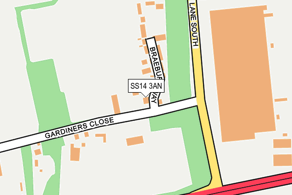 SS14 3AN map - OS OpenMap – Local (Ordnance Survey)