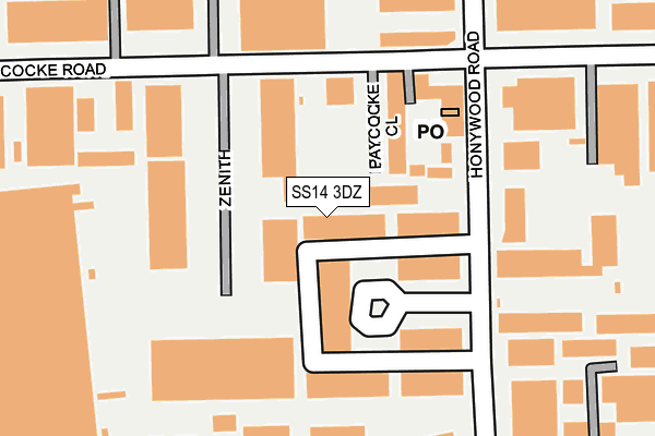 SS14 3DZ map - OS OpenMap – Local (Ordnance Survey)