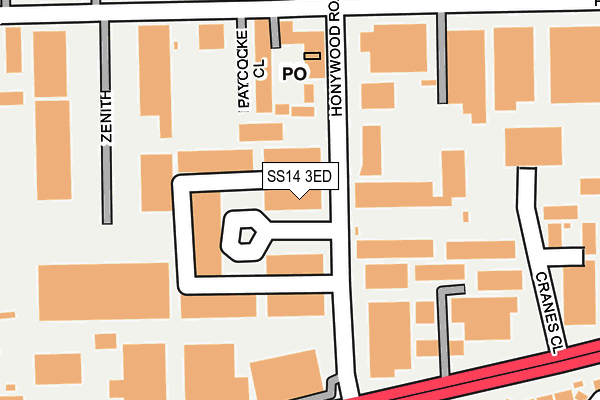 SS14 3ED map - OS OpenMap – Local (Ordnance Survey)