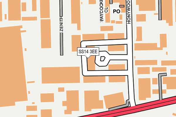 SS14 3EE map - OS OpenMap – Local (Ordnance Survey)