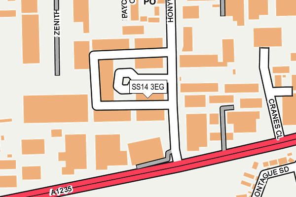 SS14 3EG map - OS OpenMap – Local (Ordnance Survey)