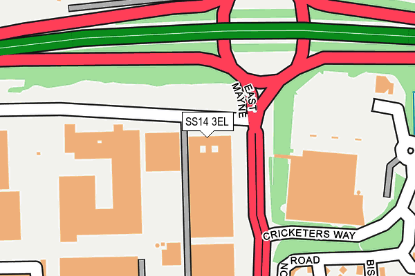 SS14 3EL map - OS OpenMap – Local (Ordnance Survey)