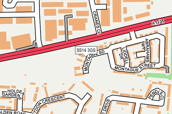 SS14 3GS map - OS OpenMap – Local (Ordnance Survey)