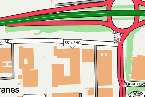 SS14 3HG map - OS OpenMap – Local (Ordnance Survey)
