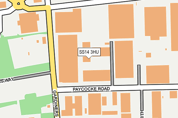 SS14 3HU map - OS OpenMap – Local (Ordnance Survey)