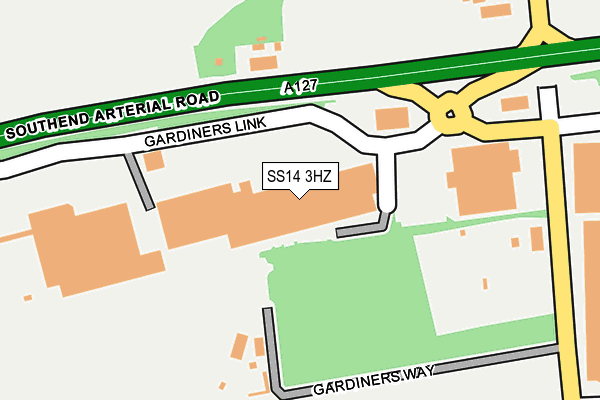 SS14 3HZ map - OS OpenMap – Local (Ordnance Survey)