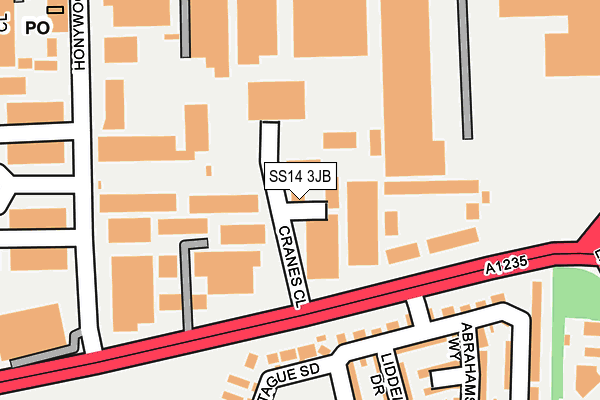 SS14 3JB map - OS OpenMap – Local (Ordnance Survey)