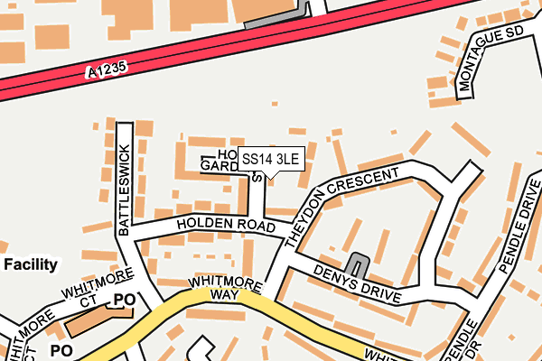 SS14 3LE map - OS OpenMap – Local (Ordnance Survey)