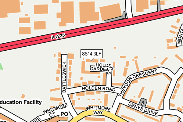 SS14 3LF map - OS OpenMap – Local (Ordnance Survey)