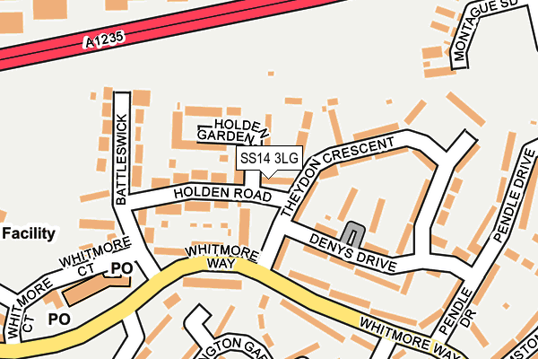 SS14 3LG map - OS OpenMap – Local (Ordnance Survey)