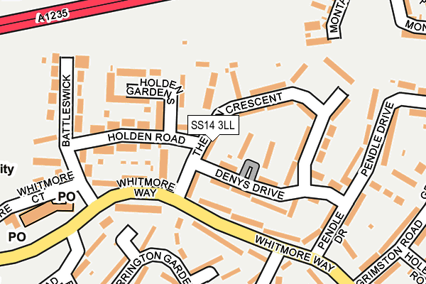 SS14 3LL map - OS OpenMap – Local (Ordnance Survey)