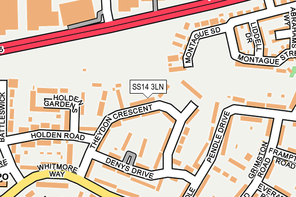 SS14 3LN map - OS OpenMap – Local (Ordnance Survey)