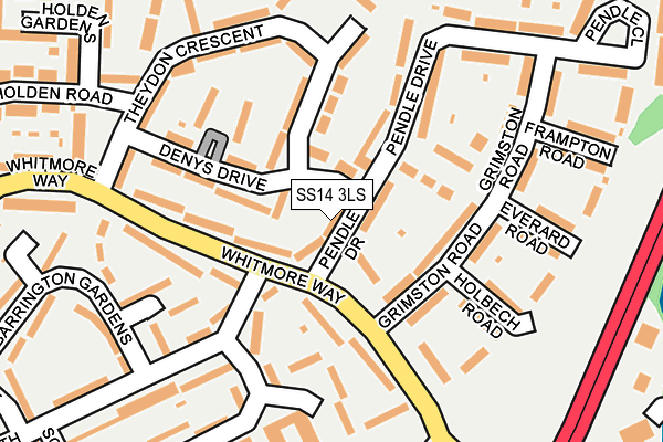 SS14 3LS map - OS OpenMap – Local (Ordnance Survey)