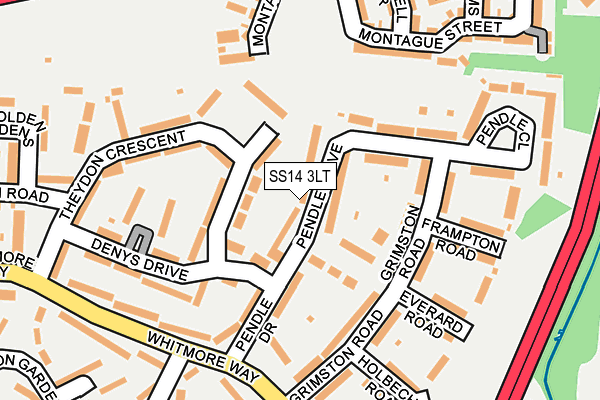 SS14 3LT map - OS OpenMap – Local (Ordnance Survey)