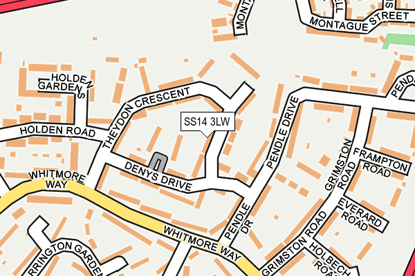 SS14 3LW map - OS OpenMap – Local (Ordnance Survey)